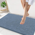 Smiry Luxury Chenille Bathroom Rugs 34x21, Extra Soft and Absorbent Shaggy Bath Mat, Machine Washable, Non-Slip Plush Carpet Runner for Tub, Shower, and Floor, Home Decor Accessories, Grayish Blue by Smiry