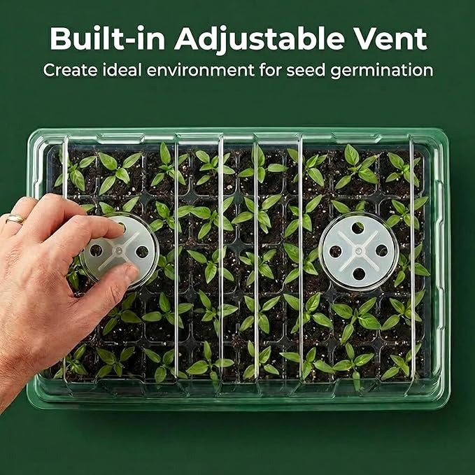 Gardzen 10 Pack 40 Cell BPA Free Seed Starter Tray Kit - Reusable Plant Germination Trays with Adjustable Vents, Sowing Tool & Labeling Set for Indoor Gardening Vegetables Herbs Flowers - Image 6