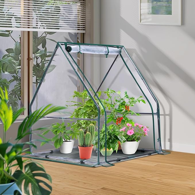 Mini Greenhouse for Indoor Outdoor: Ohuhu Portable Green House with Waterproof Pad for Small Plants Nursery Germination, 36"x36"x42" Light Duty Cover Tent Humidity Dome Seedling Accessory - Image 7