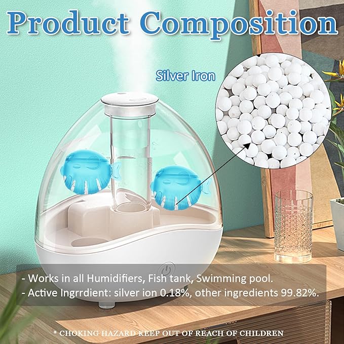 FITORCH Humidifier Cleaner, Humidifier Cleaning Fish for Humidifiers & Fish Tanks, Purifies Water, Prevents Hard Water Build Up, Eliminates White Dust Odours, 10PCS, Blue, PB-23 - Image 4