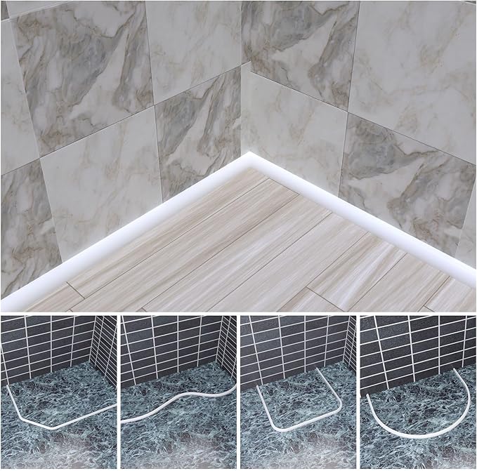 Duzzy 98 Inch Flexible Quarter Round Molding, Silicone Rubber Peel and Stick Shower Water Barrier Suitable for the Shower Corner or Kitchen Countertop Sink and Cooktop - Image 6