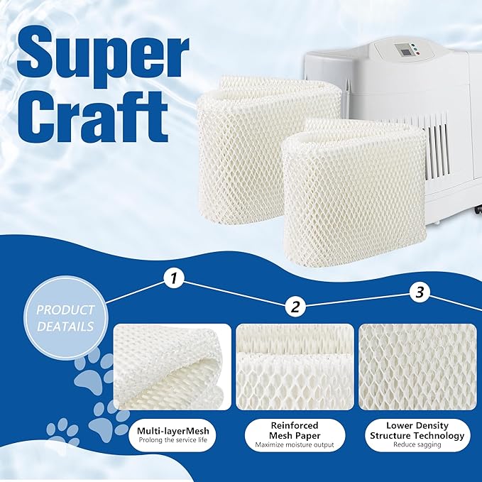 Funmit MAF1 Super Humidifier Wick Filter (4 Pack) Replacement for Air-Care MA1200, MA1201, MA0950 and Kenmore 14906, 14410, 14411, 15412, 29979, 29980, 29981, 29982 Humidifiers - Image 3