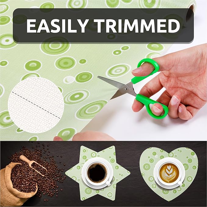 FIFTY FEET 12X120 Inch Shelf Liner for Kitchen Cabinets, PVC Drawer Liner for Dresser Non-Slip Bathroom, Non-Adhesive Cabinet Liner Washable (Green Bubble)(1 Roll) - Image 7