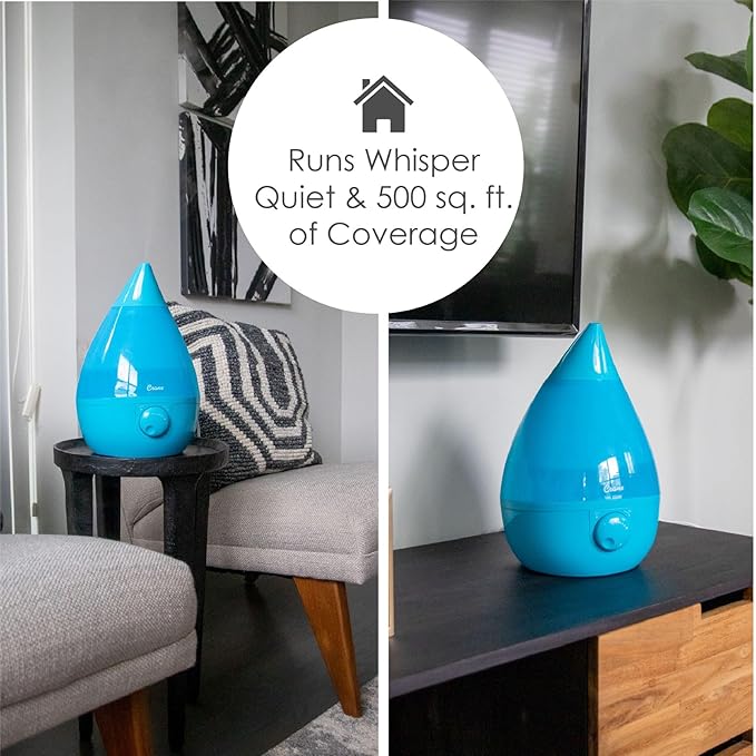 Crane Ultrasonic Cool Mist Humidifier for Bedroom, Baby Nursery, Kids Room, Plants, or Office, Large 1 Gallon Tank, Filter Optional, Aqua - Image 4