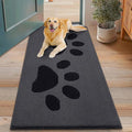 Smiry Dog Door Mat for Muddy Paws, Absorbs Moisture and Dirt, Low-Profile Entryway Mat with Non-Slip Backing, Entry Indoor Outdoor Doormat for Inside Floor (48x30 Inches, Black, Paw) by Smiry