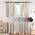 H.VERSAILTEX Angora Flax Linen Curtains 84 Inch Length for Bedroom 2 Panels Rod Pocket Light Filtering Canvas Cloth Look Semi Sheer Curtains for Living Room Dining Burlap Sand Beach Decor 52x84 by HVERSAILTEX