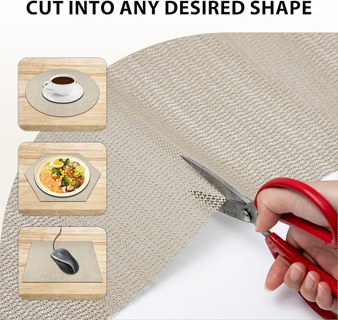 Shelf Liners for Cabinets-Drawer Liner Cabinet Liners for Shelves Kitchen,Non-Adhesive,Non-Slip,Beige,12 x 60 inch - Image 2