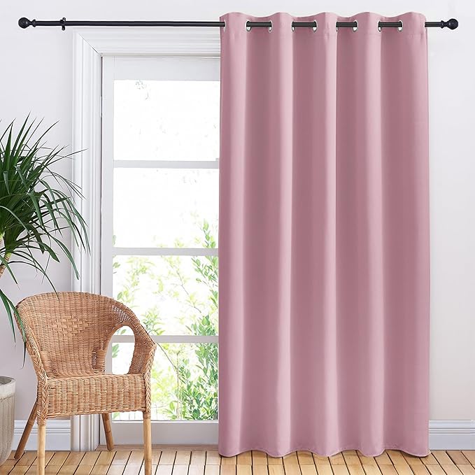 NICETOWN Bedroom Blackout Curtain Panel, 1 Panel, 70 x 84 inch, Rouge Pink, Privacy Window Thermal Insulated Blackout Drape/Drapery for Loft, Guestroom by NICETOWN