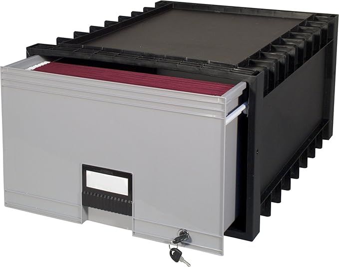 Storex 24-Inch Archive Locking Storage Box for Legal Size Files, Black/Grey (61155U01C) by Storex