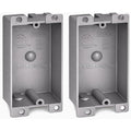 (2 Pack) Plastic Electrical Box, Shallow Remodel Box, 8 Cubic Inch Grey Outlet Box, Single Gang Old Work Junction Box, Length 4.25'', Width 2.4'', Depth 1.24'', Solid PVC Construction, ETL Listed by AirmontProducts