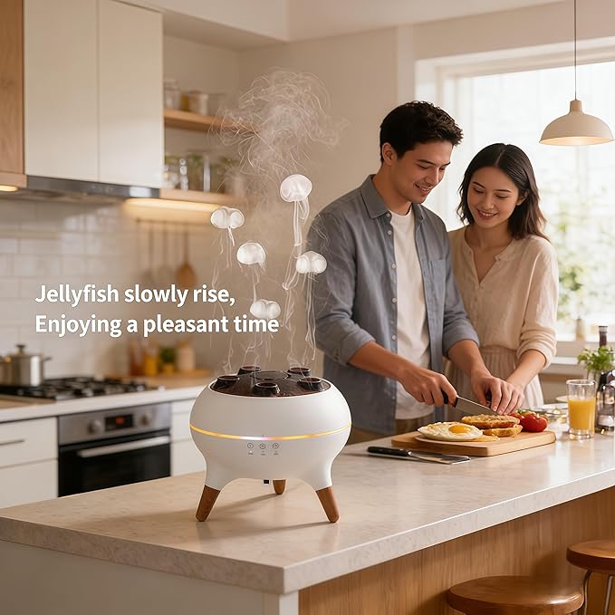 Dynamic Jellyfish Air Humidifier & Jellyfish Essential Oil Diffuser for Home,Office, Yoga - 7 Color-Changing Lights ，Remote Control ，4H/8H Timer Setting, Auto Shut-Off 250ml - Image 5