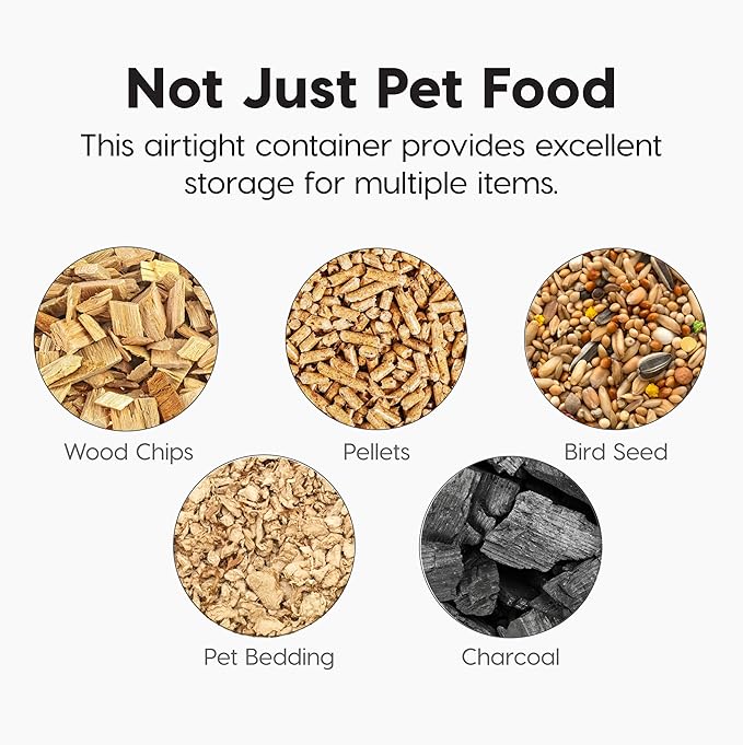 IRIS USA 58 Lbs / 67 Qt WeatherPro Airtight Pet Food Storage Container with Attachable Casters, For Dog Cat Bird and Other Pet Food Storage Bin, Keep Fresh, Easy Mobility, BPA Free, Smoke - Image 6