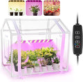 Meonum Mini Greenhouse for Indoor Outdoor, Portable Green House with 15W Plant Dimmable LED Grow Lights, Timer, 3 Light Color Mode for Indoor Outdoor Seed Starter Tray(23.6"x15.7"x19.6") by Meonum