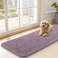 OLANLY Dog Door Mat for Muddy Paws 47x17, Absorbs Moisture and Dirt, Absorbent Non-Slip Washable Doormat, Quick Dry Chenille Mud Mat for Dogs, Entry Indoor Entryway Carpet for Inside Floor, Deep Plum by OLANLY
