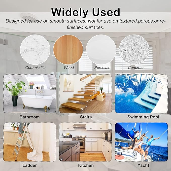 S&X Non-Slip Stickers for Bathtubs & Showers 24-Pack Waterproof Safety Strips, 3/4" x 11" - Fine Grit Grip for Anti-Skid Protection - Clear Adhesive Safety for Shower and Tub - Image 7