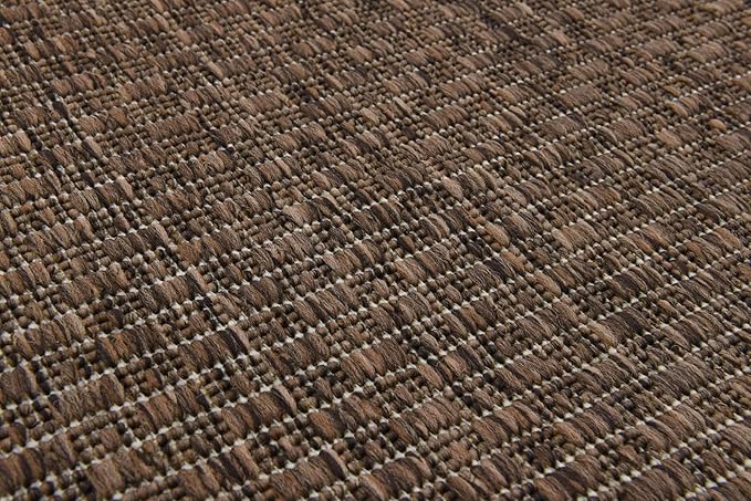 Unique Loom Collection Casual Transitional Solid Heathered Indoor/Outdoor Flatweave Area Rug (2' x 6' 1" Runner, Light Brown/Ivory) - Image 7