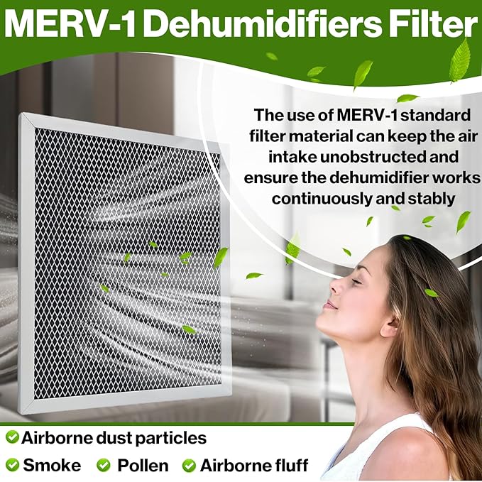 2 Packs MERV-1 Filter Compatible with Guardian 60 60P 85P, Dehumidifier Replacement Filter Compatible with ALORAIR Galaxy 60, 60P, 85P， Basement Dehumidifier Specific(For Underground Space, Warehouse) - Image 3