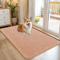 OLANLY Dog Door Mat for Muddy Paws 45x27, Absorbs Moisture and Dirt, Absorbent Non-Slip Washable Doormat, Quick Dry Chenille Mud Mat for Dogs, Entry Indoor Entryway Carpet for Inside Floor, Peach by OLANLY