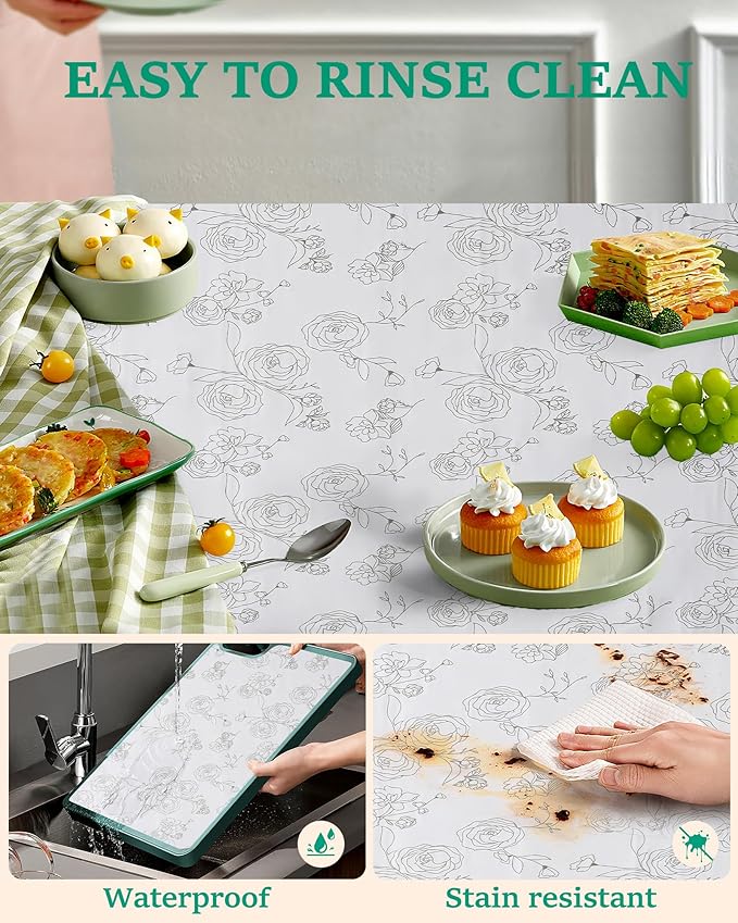 Floral Drawer Liner for Kitchen Cabinets Non-Adhesive Shelf Liner Non-Slip Strong Grip Cabinet Liners Thickened Mats Protective Paper Easy to Clean for Tool Box Pantry (12In x 10FT) - Image 4