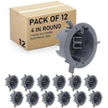 (Pack of 12) 4'' Old Work Round Electrical Box, One-Gang Grey PVC Junction Box, 18 Inch Capacity, Round Ceiling Remodel Box with Built-in Mounting Tabs, Three Mounting Wings, 2-Hour Fire Rated Walls by AirmontProducts