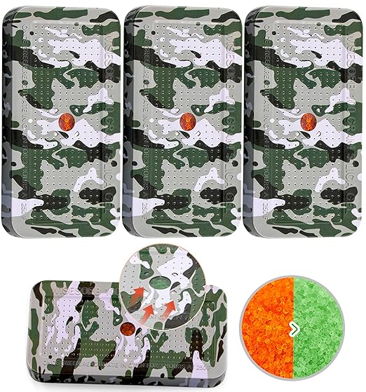 100 Gram Camouflage Gun Safe Dehumidifier Silica Gel Canister Rechargeable Dehumidifier Desiccant Reusable Indicating Desiccant Moisture Absorber with Visible Window [3PACK] by Wisesorb