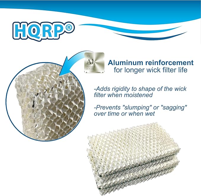 HQRP 2-pack Humidifier Wick Filter Replacement for Sears Kenmore 14909, 14912, 32-14912, 42-14912, Emerson Essick Air AIRCARE HDC-2R & HDC-411, BestAir E2R - Image 3