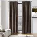 DONREN Patio Blackout Curtain Shades - Home Decoration Thermal Insulated Grommet Blackout Draperies/Drapes for Kitchen (2 Panels, 60 inches x 96 inches, Brown) by DONREN