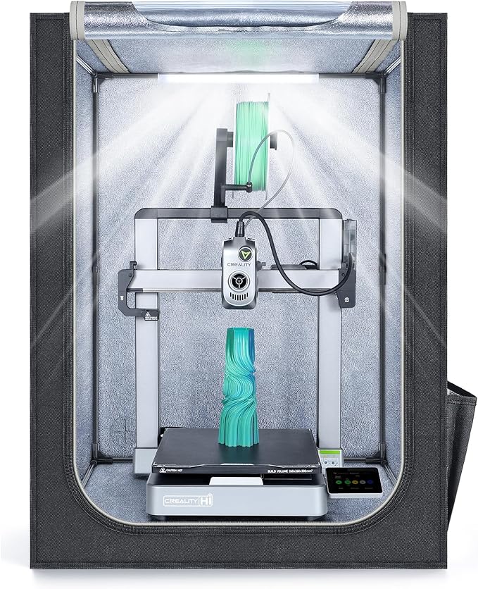 YOOPAI 3D Printer Enclosure with LED Light, Designed for Creality Hi & Hi Combo 3D Printer, Premium Dustproof Tent Constant Temperature Protective Cover by YOOPAI