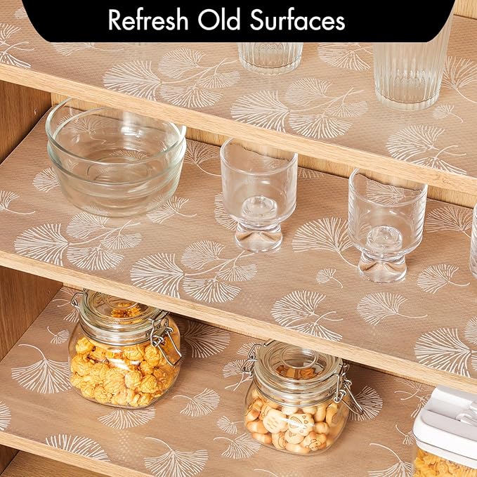 Cooyes Shelf Liner, Non Adhesive Drawer and Cabinet Liner, EVA Washable Oil-Proof Shelf Paper for Kitchen Cabinets, Refrigerator, Storage, Desks with Modern Pattern（23.6" W x 236" L） - Image 3