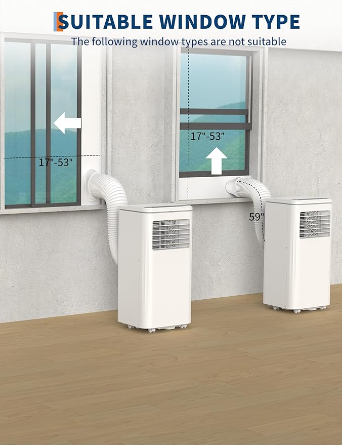 10,000 BTU Portable Air Conditioner,3 in-1 Portable AC Unit for Room up to 450 sq.ft,Remote Control with Cools/Fan/Dehumidifier,for Bedroom Office - Image 6