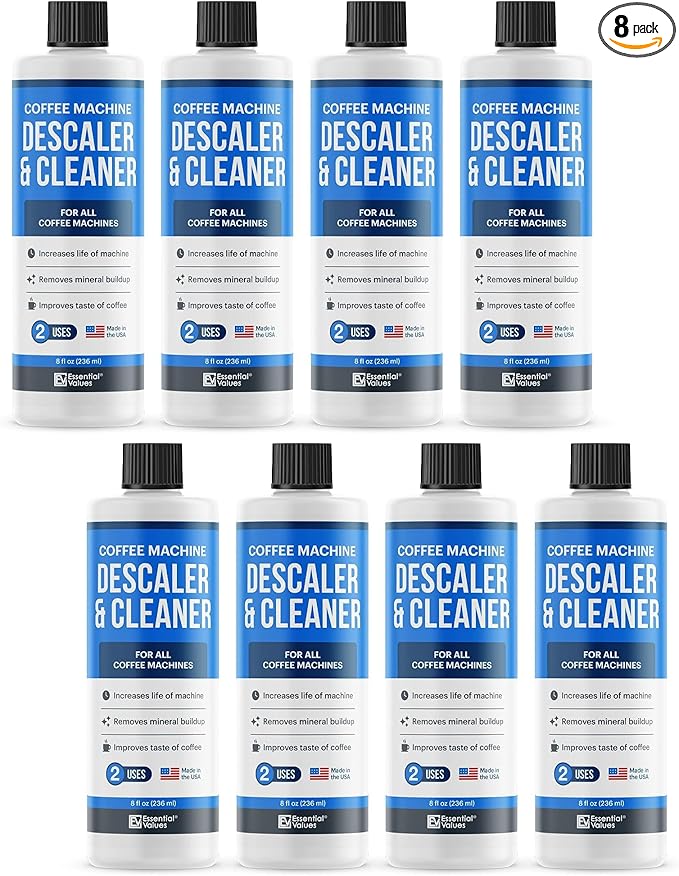 Descaling Solution (16 Uses) Coffee Machine Descaler Cleaner | Compatible with Breville Keurig Nespresso Delonghi & More | Liquid To Descale Automatic Coffee Makers & Espresso Machines by EssentialValues