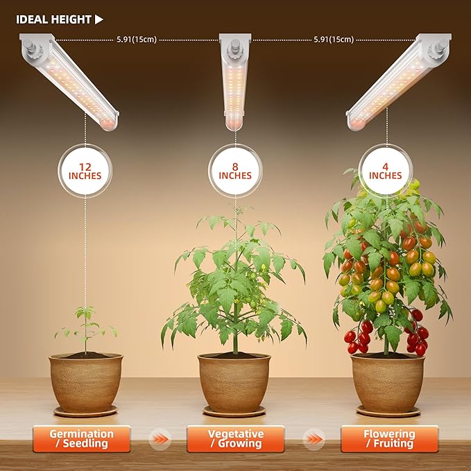 Spider Farmer 1FT LED Grow Lights for Indoor Plants,Full Spectrum (3000K+5000K+660nm),40W (4x10W,200W Equivalent),3-Level Dimmable,IP65 Waterproof,Linkable Design,Plant Light Strip for Shelve,4-Pack - Image 7