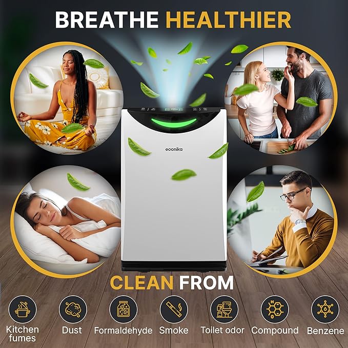Air Purifier and Humidifier Combo – HEPA Air Purifier with UV Light, Quiet for Bedroom and Living Room – Whole House Large Room Cleaner - Image 6