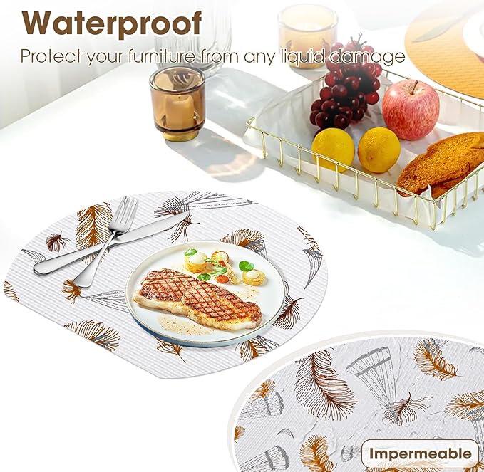 Drawer and Shelf Liner, Non-Slip Kitchen Cabinet Liners Non-Adhesive Thick Strong Grip Waterproof Washable Mats Protect Dresser Shelves Cupboard Bathroom Cabinets, Feather, 12 in X 10 FT - Image 5