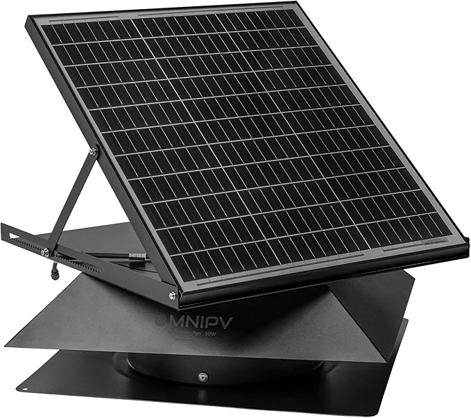 Smart Hybrid Solar Attic Exhaust Fan Pro–USA Engineered with German Tech, 2850 CFM 50W Solar Panel, 40-104℉ Thermostat, Cool & Dehumidify up to 4000 ft². Weatherproof Roof Vent for Home, Shed - Image 6