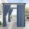 RYB HOME Outdoor Curtains for Patio Waterproof Tab Top Block Sunlight Thermal Insulated Privacy Assured Thick Outside Curtains for Deck, Balcony, Pool, W52 x L108, Stone Blue, 1 Panel by RYBHOME