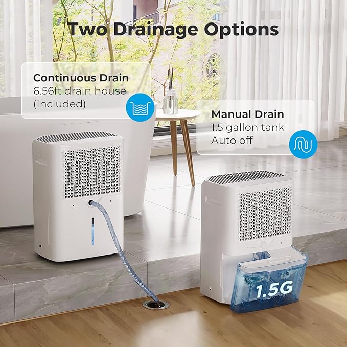 Dehumidifier for Basement, App-Controlled Dehumidifiers for Home with 6.56 Feet Drain Hose, 6000 Sq. Ft. Max 100 Pints Large Dehumidifier with Adjustable Humidity Control, Auto Shutoff, Auto Defrost - Image 3