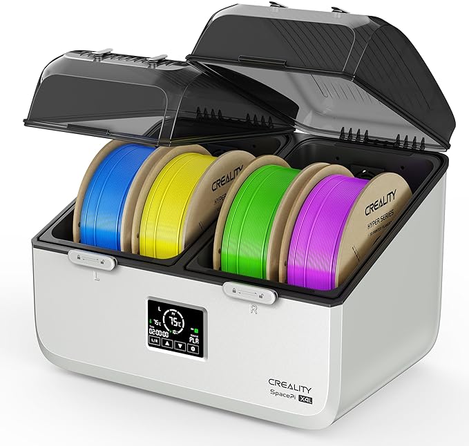 Creality Space Pi X4L Filament Dryer, 4 Spools 3D Printer Filament Dehydrator with Dual Independent Heating Chambers, 75°C High Temp & Smart Drying Box, Moisture-Proof Storage for PLA,PETG,TPU,ABS,etc by YOOPAI
