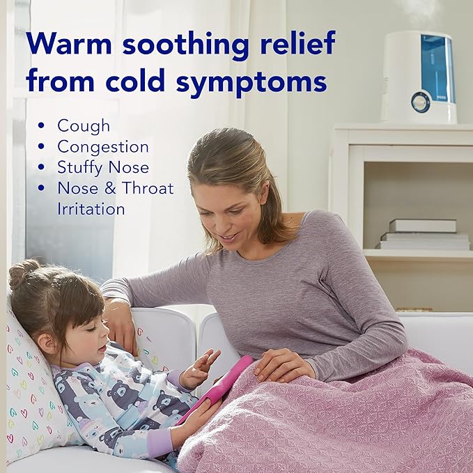Vicks Warm Mist Humidifier Filter‑Free 1 Gal Tank, Auto Shut‑Off, Night Light, VapoPad and VapoSteam Compatible - Image 2