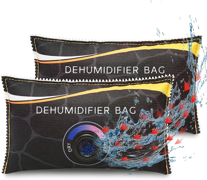 2 x 400g (1.8 lbs) Rechargeable Moisture Absorbers,Car Dehumidifier Bag,Microwave Fast Reactivated Large Desiccant Packs for Storage,Silica Gel Packets for Closet and Bathroom,Gun Safe Dehumidifier by Aszwor