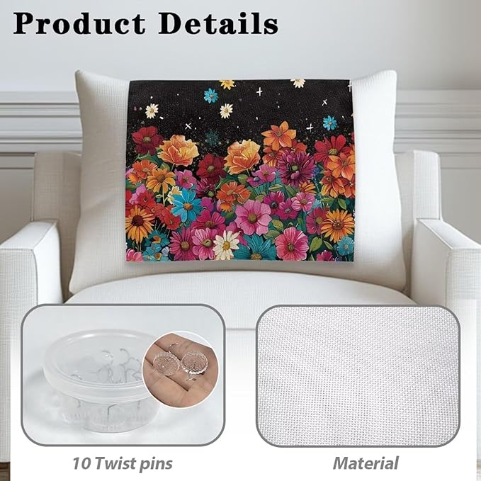 Hippie Flower Recliner Chair Cover Sofa Back Cover Washable Furniture Protector Cover Pet Scratch Resistant Headrest Covers Home Decorations for Sofa Chair Couch - Image 5