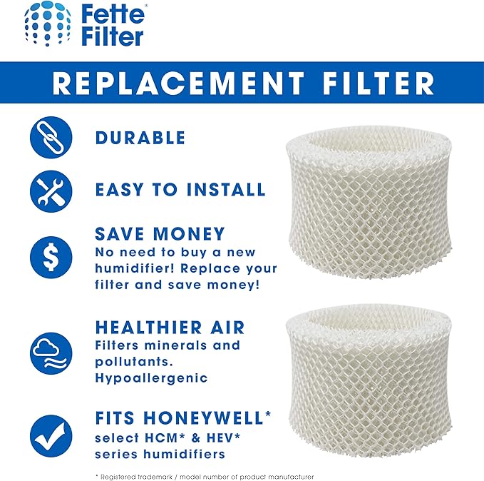 Fette Filter - Premium Humidifier Filters Compatible With Honeywell HAC-504, HAC-504AW & Filter A for Cool Mist Humidifiers (QTY 4) - Image 3