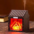 Mini Fireplace Cool Mist Humidifier with Flame Light, USB Powered, Auto Shut-Off, Portable for Bedroom Office Travel, 200ml, Coffee Brown by Daileeby