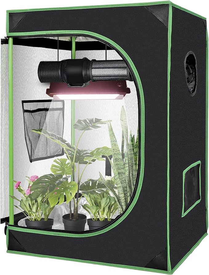JungleA 2x2 Small Grow Tent, High Reflective Mylar Hydroponic Growing System, 24" x 24" x 36" Indoor Growing Tent Greenhouse Box Kit w/Window & Tray, Home Plant Farmer Flower, Mushroom, Veg Grow Box by JungleA