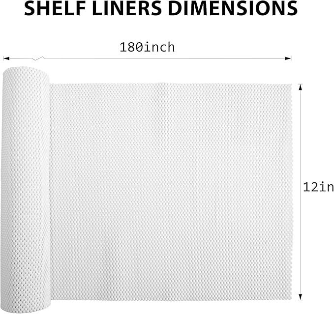 Shelf Liners for Cabinets-Drawer Liner Cabinet Liners for Shelves Kitchen,Non-Adhesive,Non-Slip,White,12 x 180 inch - Image 6