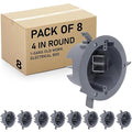 (Pack of 8) 4'' Old Work Round Electrical Box, One-Gang Grey PVC Junction Box, 18 Inch Capacity, Round Ceiling Remodel Box with Built-in Mounting Tabs, Three Mounting Wings, 2-Hour Fire Rated Walls by AirmontProducts