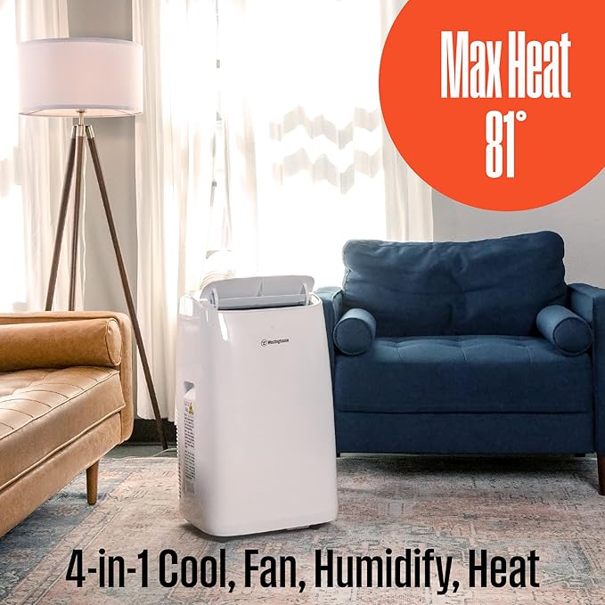 Westinghouse 14,000 BTU Air Conditioner with Heat Mode, Cools 700 sq. ft., WiFi Enabled, Remote Controlled, Dehumidifier, 3-Speed Fan, Programmable Timer, Window Kit - Image 5