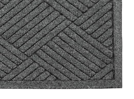 Guardian EcoGuard Diamond w/Double Fan Indoor Wiper Floor Mat, Recycled Plactic and Rubber, 4'x8', Charcoal Black - Image 13