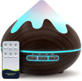 500ML Essential Oil Diffuser, Aromatherapy Diffuser with Remote Control, Multifunctional Air Diffusers for Home Office Room, Fragrance Aroma Diffuser with 7 Color LED & 2 Mist Mode, Dark Brown by Unknown