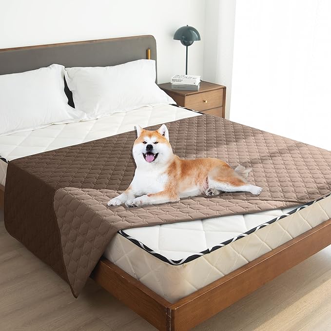 gogobunny 100% Double-Sided Waterproof Dog Bed Cover Pet Blanket Sofa Couch Furniture Protector for Puppy Large Dog Cat, Reversible (52x82 Inch (Pack of 1), Dark Chocolate/Light Chocolate) - Image 2